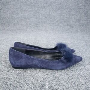 Catherine Malandrino Flats Womens Size 9 Blue‎ Point Toe PINA Shoes Fur